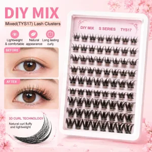 Eyelashes Cluster Lashes Kit Customizable Cluster Lashes Private Label C D Curl Segment Pre cut Extension Kit