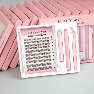 Eyelashes DIY Cluster Lashes Kit 8-16mm Custom DIY Cluster Lashes Pre-cut Segment Eyelash Extension Kit C D Curl