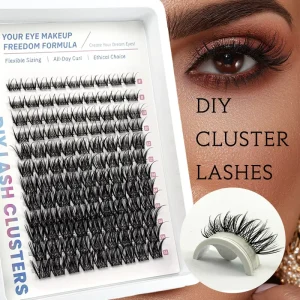 Eyelashes DIY Pre Cut Segmented Lash Extensions Volume Segment Lash Clusters Set for Self Grafting Makeup