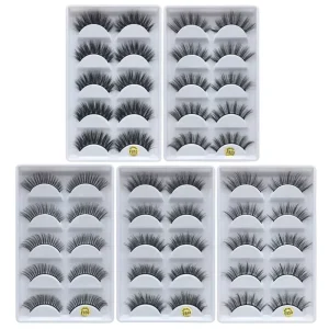 F810 F820 F830 F840 F850 Factory Price 5model 5pais Eye Lashes Natural False Eyelashes 5 Pairs 3D Mink Eyelashes