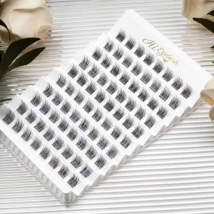 FD04-14 Private Label Wispy Cluster Eyelashes DIY Individual Lashes Cruelty-Free Vegan Natural Long 12 Rows
