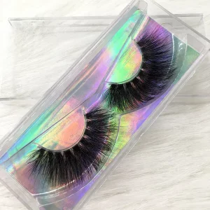 FDshine clear Invisible Band Eyelash Natural 20mm 3d 5D Mink Eye Lashes False Eyelashes Transparent Round Box Packaging