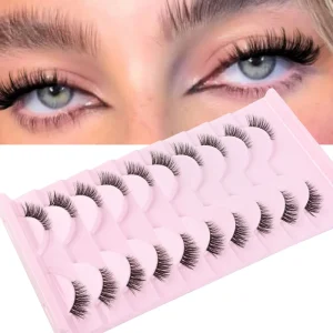 FX Ban14 Eye Lashes 10 Pairs Eyelashes Cat Eye Faux Cils Eyelash Strips Half False Eyelashes Invisible Band Corner Lashes