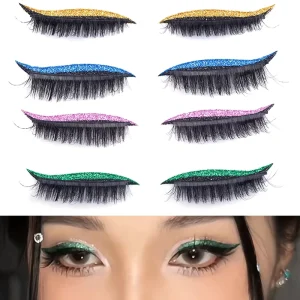 FX N62 Glitter Colorful Eye-shadow Sticker Natural Colorful Eyeliner Lashes Volume Lash Extensions False Eyelashes Makeup Tools