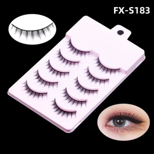 FX S183 Short 5 Pairs False Eyelashes Eye Lashes Manga Full Strip Eyelashes Private Label Eyelashes Lashes Strip