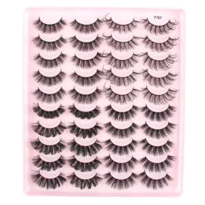 Factory 20 Pairs Russian Strip Lashes Women Makeup Winked Deep Wave Natural Eyelashes 5d Fluffy Full Strip