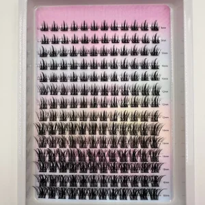 Factory Bestseller Handmade Synthetic Hair Mixed for Private Label Cluster Lashes Individual for Spike Eyelash Kit