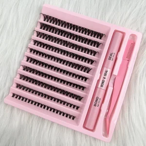 Factory Cluster Lashes Thick Large Capacity Segmented 160 Cluster Glue Tweezers 8 16MM High Imitation Material Eyelash