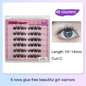Factory Custom Logo PBT Material DIY Lashes Cluster Pre Cut Segmented Eyelash Extensions with Support Box