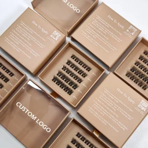 Factory DIY Cluster Lashes Mixed Length Natural Curl Precut Lash Clusters Private Label Eyelash Extension Luxury Box