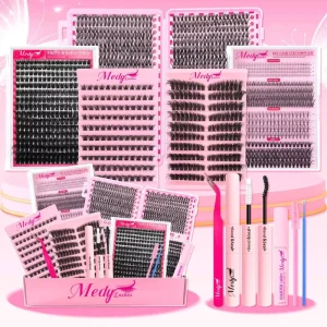 Factory DIY Cluster Lashes Private Label C and D Curl Segment Pre-Cut Extension Kit