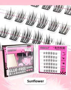 Factory DIY Eyelash Extension False Pre Cut Segment Lashes No Glue Needed Faux Mink Slice Press on Cluster Lashes