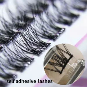 Factory Direct 3D Segment No Glue Needed Self Adhesive Cruelty Free Reusable PBT Material 0.07mm Thickness DIY Lash Clusters