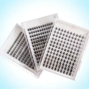 Factory Direct Cluster Eyelashes 8 18mm Mixed Lengths C D Curl Faux Mink Lashes Bulk Empty Tray Package
