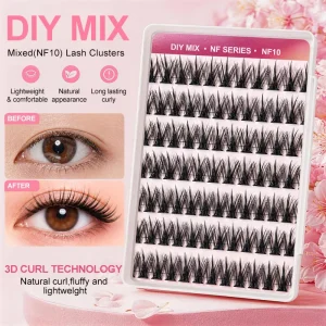 Factory Direct DIY Eyelash Extensions Individual Segments Custom Packaging Easy Fan Lash Trays Lash Cluster Kits