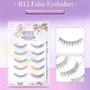 Factory Direct Natural Faux Mink Fur False Eyelashes Reusable Self Adhesive Semi-Handmade Clear Band One Piece Soft Strip
