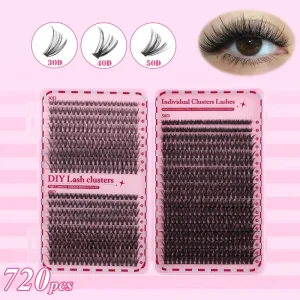 Factory Direct Reusable 640 Cluster Single Semi-Handmade False Eyelashes Daily DIY Cluster Lashes Kit and Lash Book