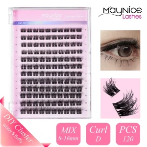 Factory Direct Sale 6-9mm Handmade Thick Individual Lash DD Curl Mix Cluster Eyelash Extension Kit