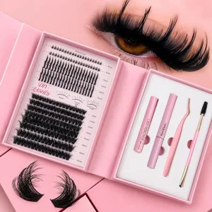 Factory Direct Sales Lash Cluster Kit Custom Logo Private Label Individual Mix DIY Spike Fluffy Lash Clusters