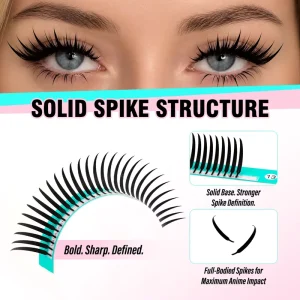 Factory Direct Solid Spike Anime Lashes OEM ODM Custom Logo Full Container for Lash Distributor