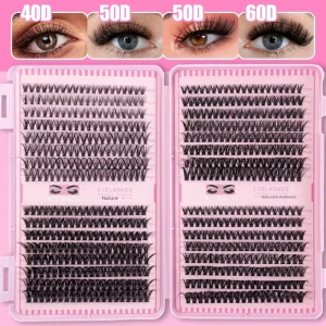Factory Europe 40P 50P 60P Mixed DIY Eyelashes Book Semi handmade High Imitation Material Natural 640 Cluster