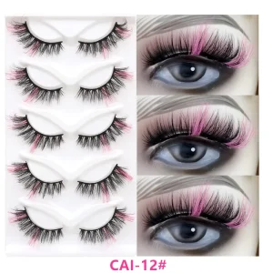 Factory Eyelashes Full Strip Natural 3D Mink False Eyelash Vendor Colorful Thick Full Fluffy Mink Strip Lashes