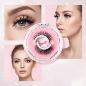 Factory Glue Free Self Adhesive False Eyelashes with Plastic Black Band and Custom Logo Replacement Eyelash Tape False Eyelashes