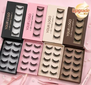 Factory Handmade 100% Real Mink Lightweight Natural 3D Wispy Cruelty Free Reusable False Eyelashes Custom Strip Lashes