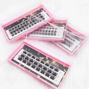 Factory Handmade Self Adhesive Diy Lashes Superfine Band Pre Cut Press on Segment Eyelashes Pre Bond No Glue Cluster Diy Lashes