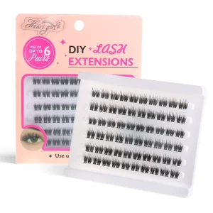 Factory Heart Girl 3D Fluffy Super Soft Private Label 6 Rows Clusters Lashes Extensions DIY Cluster Eyelashes