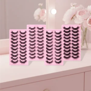 Factory Lash Strip 3d Silk Natural Eyelashes Wispy Vegen False Eyelashes 10 Pairs Faux Mink Lash Set Custom Lashes Box