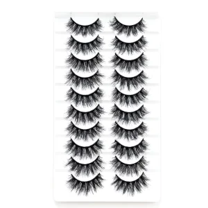 Factory Lash Strips3d Silk Natural Eyelashes Wispy Vegen False Eyelashes 10 Pairs Faux Mink Lash Set Cruelty Free