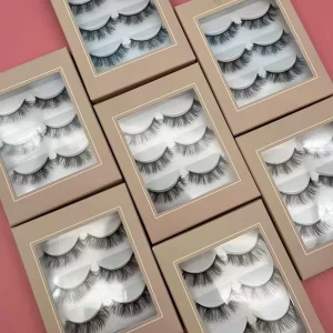 Factory Lash Strips3d Silk Natural Eyelashes Wispy Vegen False Eyelashes 3 Pairs Faux Mink Lash Set Custom Lashes Box