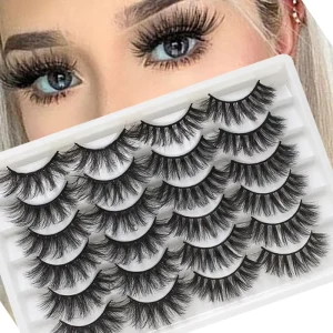 Factory Lashes 12 Pairs Natural Long and Curled Soft Full Strip Party and Daily False Eyelashes Realistic Lashes
