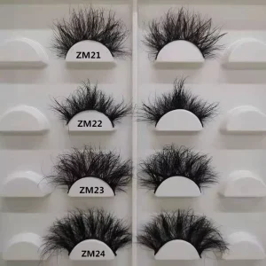 Factory Low Moq Lash Boxes Dramatic 25mm Mink Lashes 3d 5d Wispy Fluffy Eyelashes With Custom Ribbon Lashbox Packaging