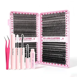 Factory Mixed Bottom Spike Volume Lash Clusters Tray DIY Home Eyelash Extensions Handmade Mink Segmented Lashes Custom Packaging