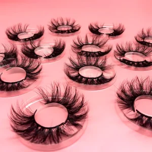 Factory Oem 100% Real Mink Fur Strip Eyelashes 3D 25mm Full Strip Eyelashes with Private Label Vendor
