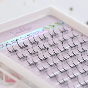 Factory Press On Natural Thick Fluffy Lash Cluster Reusable Synthetic Eyelashes Flexible No Band Glue Free ODM OEM