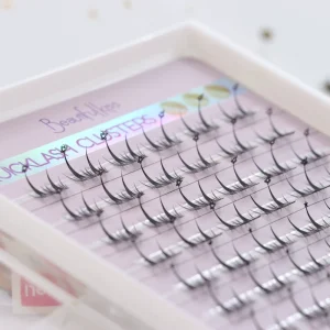 Factory Press-On Natural Thick Fluffy Lash Cluster Reusable Synthetic Eyelashes Flexible No-Band Glue-Free ODM/OEM