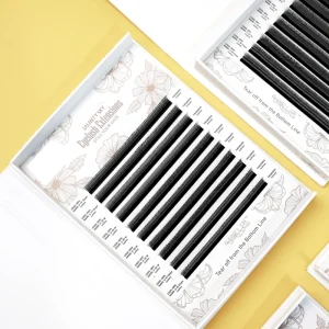 Factory Price 0.07mm Korean PBT Fiber Rrivate Label YY U Lashes Extension Matte Black Cross Eyelashes Clover Lashes 3D 4D 5D W