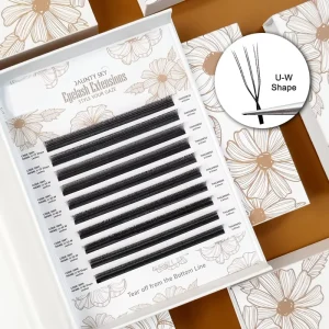 Factory Price 0.07mm Premade Fans Parallel Flower W Shape Lashes Mega Volume Cilios Cross Lashes Eyelash YY U Lashes Extension