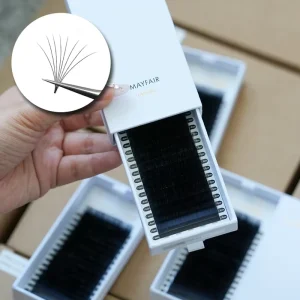 Factory Price 1s Blooming Lashes Premium Cashmere 8 15mm Mixed C Curl Volume Eyelashes Wimper Easy Fan Eyelash Extension