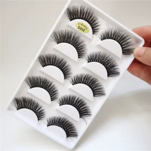 Factory Price 5 Pairs Lashes Vegan Full Strip Soft Thick Long Silk Eyelashes G808