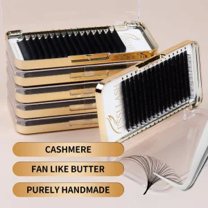 Factory Price Custom Cashmere Lash Extensions Packaging Individual Private Label Matte Black Korean Pbt Eyelash Extensions