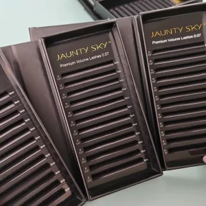 Factory Price Custom Logo Super Soft Volume Eyelashes Premium 0.05 D Curl Cashmere Lash Trays Mixed Matte Black Lash Extension