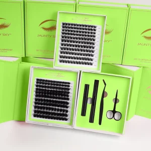 Factory Price Custom Logo Thin Band Lash Cluster Kit Individual Fluffy DIY Lash Extension Kit Lash Cluster Bond and Seal Vendors