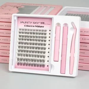 Factory Price Customize DIY Cluster Trays Lash Extension Kit With Lash and Bond Pre Cut Segment Eyelashes Clusters