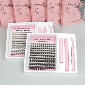 Factory Price Customize DIY Cluster Trays Pre Cut Segment Eyelashes Clusters Lash Extension Kit With Lash and Bond