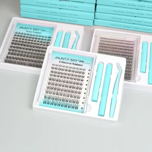 Factory Price Customize Eyelash Cluster Trays Pre Cut Segment Volume Lashes Clusters DIY Lash Extension Kit With Lash And Bond