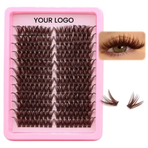 Factory Price Dark Brown Diy Cluster Lashes Private Label 100D Diy Cluster Eyelashes Segment Lashes